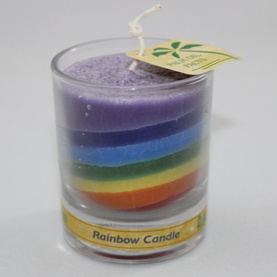 Rainbow Chakra Votive in Glass